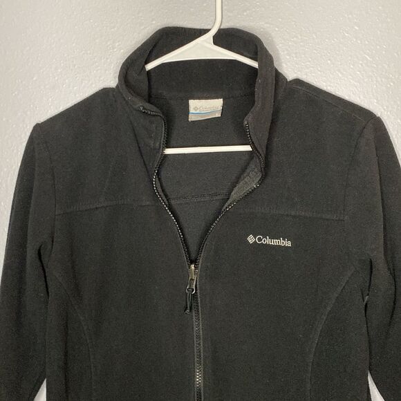Columbia Black Full Zip Collared Fleece Size Small - Picture 4 of 12
